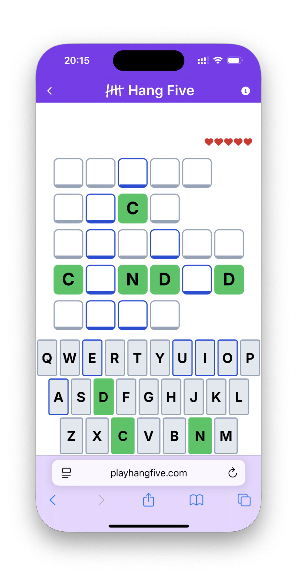 Hang Five screenshot